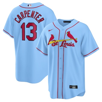 mens nike matt carpenter light blue st louis cardinals alter